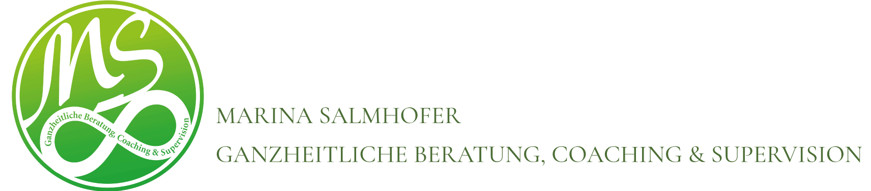 Marina Salmhofers Logo mit Ganzheitlicher Beratung, Coaching und Supervision
